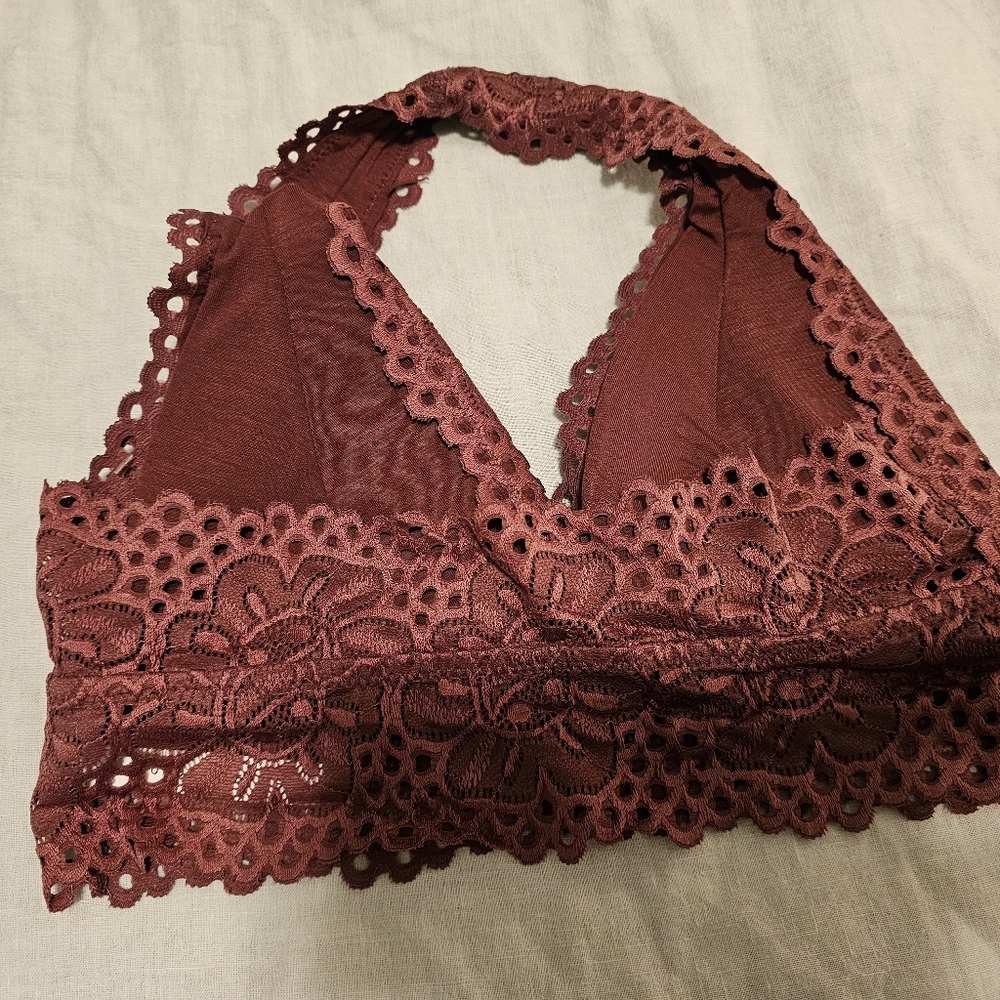 Aeropostale Mauve Lace Halter Bralette - Picture 4 of 4